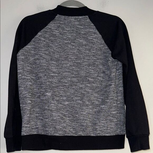 Black and Gray Varsity Jacket with Snap-Front Closure - Picture 6 of 8